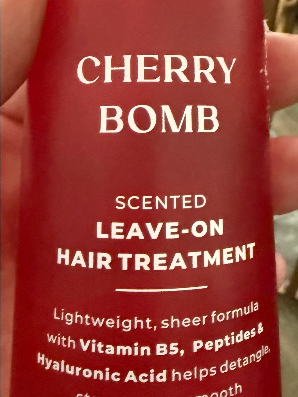 Cherry Bomb Scented Leave-On Hair Treatment - Red